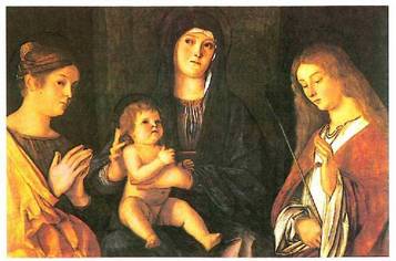 Giovanni Belliniren Andre Afaria eta Haurra bi santuren arteon (Prado museoa, Madril).